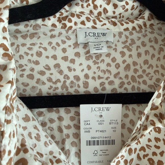 J. Crew Leopard Print Puff Sleeve Mini Dress - Picture 3 of 3